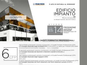 Convegno Infoprogetto: "<strong>EDIFICIO IMPIANTO: nuove metodologie di progettazione architettonica</strong>"<br />Gioved&igrave; 14 giugno<br /><strong>Frosinone</strong>, Auditorium Diocesano