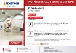 CONVEGNO INFOPROGETTO "<strong>SPAZI AEROPORTUALI E CENTRI COMMERCIALI</strong>"<br />Giovedì 06 Ottobre 2022<br />Palazzo delle Stelline - Milano